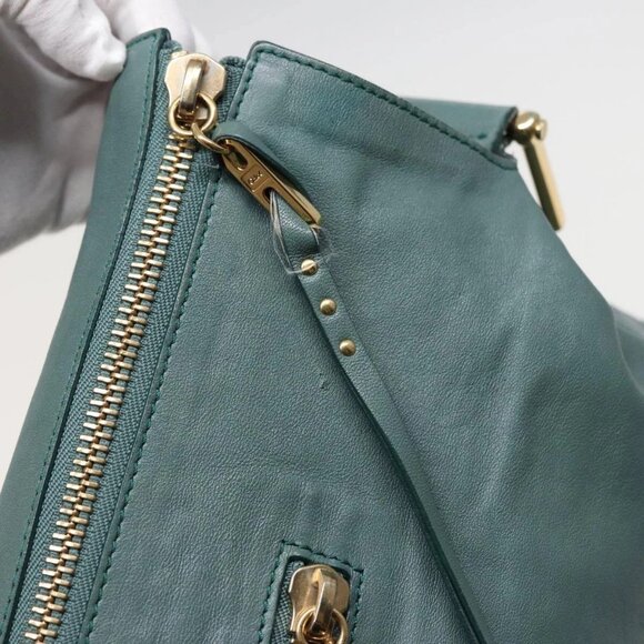 Chloe Shoulder Bag Leather Turquoise Blue Auth - Picture 13 of 16